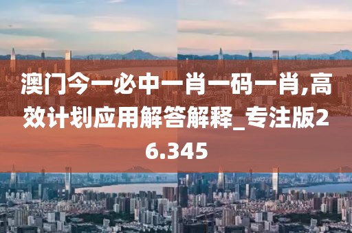 澳门今一必中一肖一码一肖,高效计划应用解答解释_专注版26.345