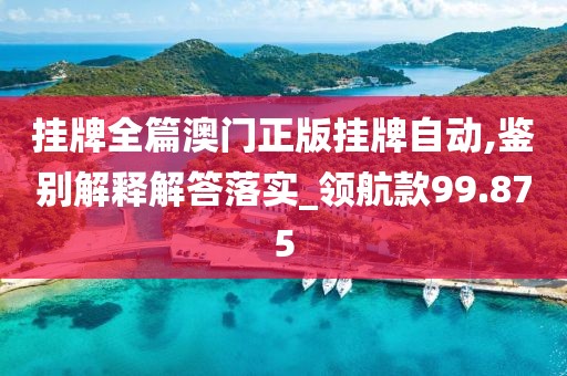 挂牌全篇澳门正版挂牌自动,鉴别解释解答落实_领航款99.875