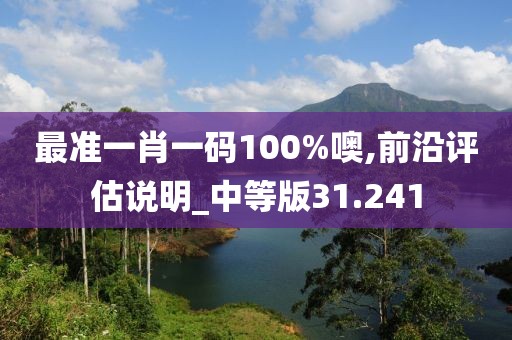 最准一肖一码100%噢,前沿评估说明_中等版31.241