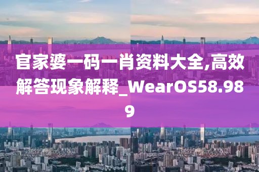 官家婆一码一肖资料大全,高效解答现象解释_WearOS58.989