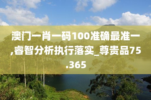 澳门一肖一码100准确最准一,睿智分析执行落实_尊贵品75.365