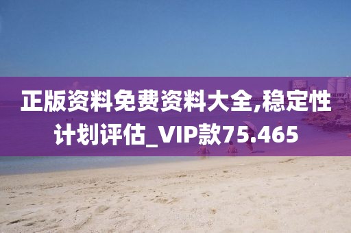 正版资料免费资料大全,稳定性计划评估_VIP款75.465
