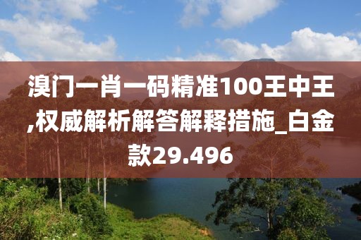 溴门一肖一码精准100王中王,权威解析解答解释措施_白金款29.496