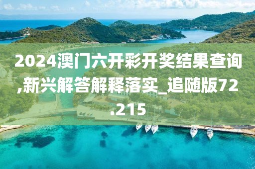2024澳门六开彩开奖结果查询,新兴解答解释落实_追随版72.215