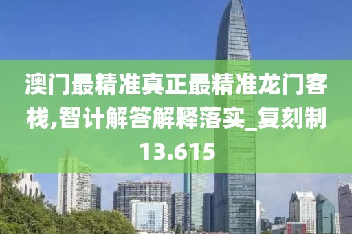 澳门最精准真正最精准龙门客栈,智计解答解释落实_复刻制13.615