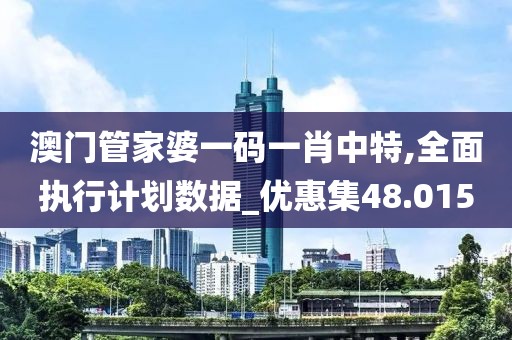 澳门管家婆一码一肖中特,全面执行计划数据_优惠集48.015