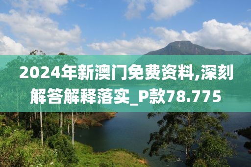 2024年新澳门免费资料,深刻解答解释落实_P款78.775