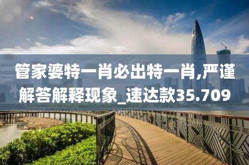 管家婆特一肖必出特一肖,严谨解答解释现象_速达款35.709
