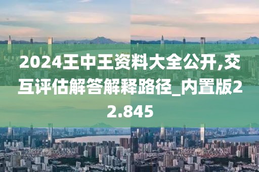 2024王中王资料大全公开,交互评估解答解释路径_内置版22.845