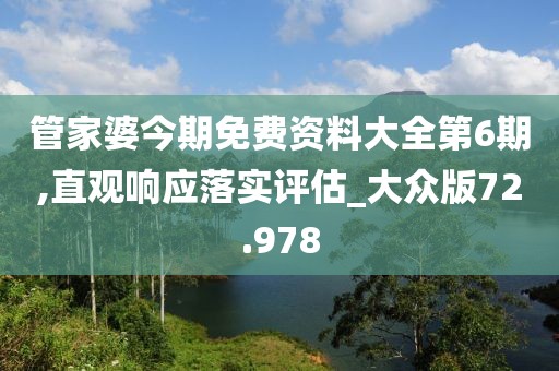 管家婆今期免费资料大全第6期,直观响应落实评估_大众版72.978