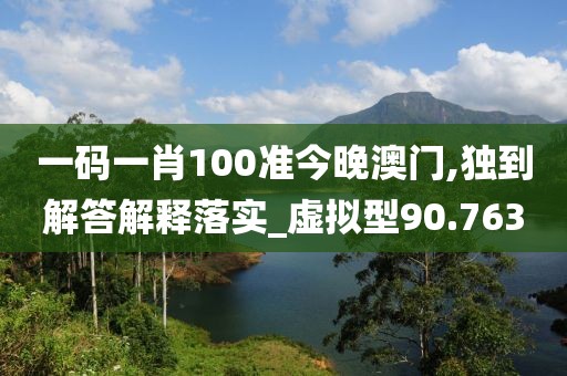 一码一肖100准今晚澳门,独到解答解释落实_虚拟型90.763