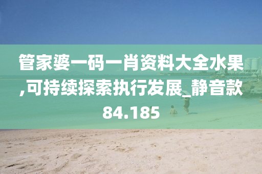 管家婆一码一肖资料大全水果,可持续探索执行发展_静音款84.185