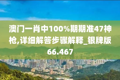 澳门一肖中100%期期准47神枪,详细解答步骤解释_银牌版66.467