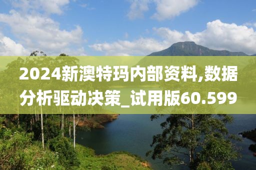 2024新澳特玛内部资料,数据分析驱动决策_试用版60.599