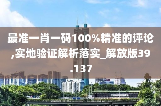 最准一肖一码100%精准的评论,实地验证解析落实_解放版39.137