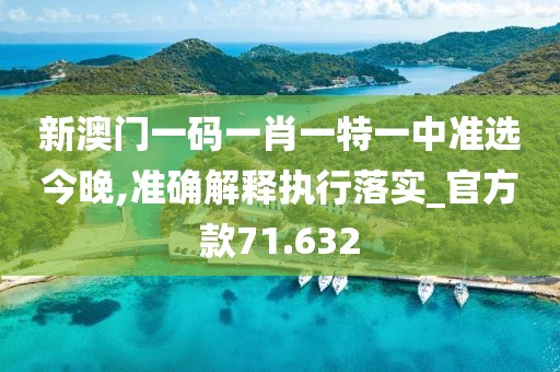 新澳门一码一肖一特一中准选今晚,准确解释执行落实_官方款71.632