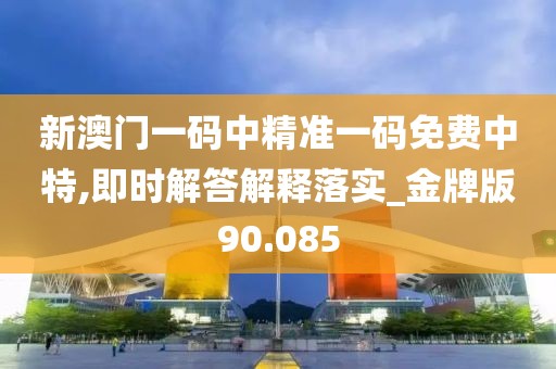 新澳门一码中精准一码免费中特,即时解答解释落实_金牌版90.085