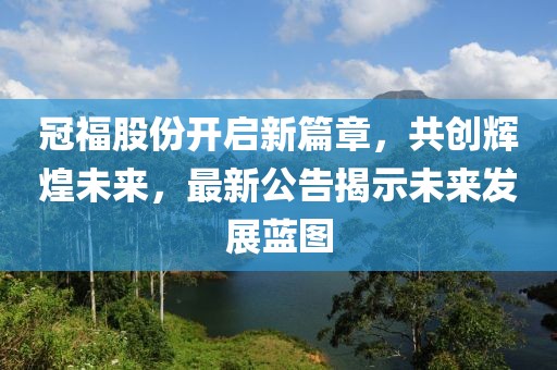 冠福股份开启新篇章，共创辉煌未来，最新公告揭示未来发展蓝图