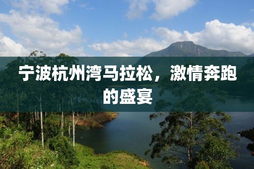 宁波杭州湾马拉松，激情奔跑的盛宴