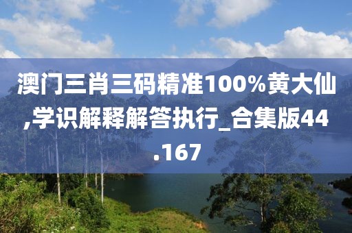 澳门三肖三码精准100%黄大仙,学识解释解答执行_合集版44.167