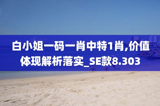 白小姐一码一肖中特1肖,价值体现解析落实_SE款8.303