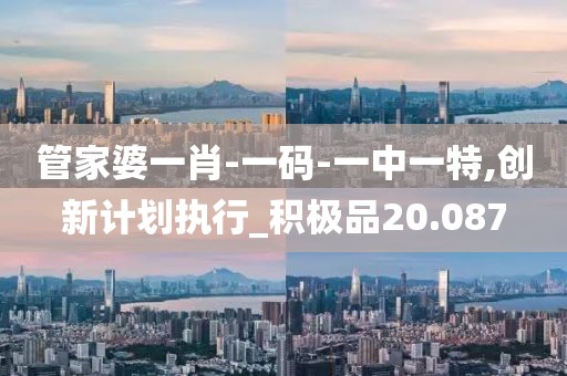 管家婆一肖-一码-一中一特,创新计划执行_积极品20.087