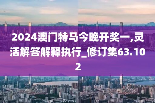 2024澳门特马今晚开奖一,灵活解答解释执行_修订集63.102