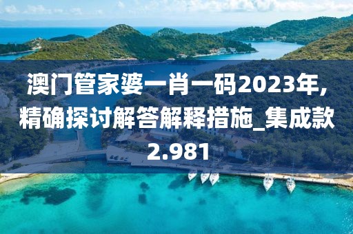 澳门管家婆一肖一码2023年,精确探讨解答解释措施_集成款2.981