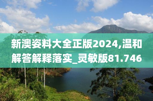 新澳姿料大全正版2024,温和解答解释落实_灵敏版81.746