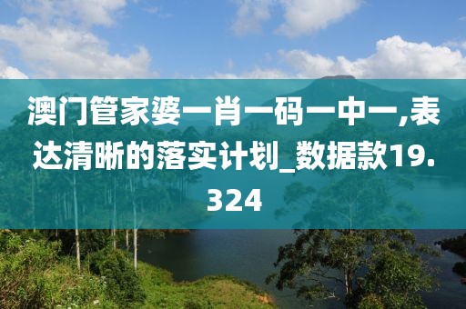 澳门管家婆一肖一码一中一,表达清晰的落实计划_数据款19.324