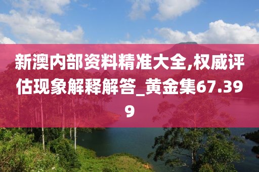 新澳内部资料精准大全,权威评估现象解释解答_黄金集67.399