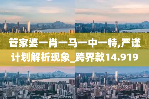 管家婆一肖一马一中一特,严谨计划解析现象_跨界款14.919