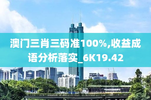 澳门三肖三码准100%,收益成语分析落实_6K19.42