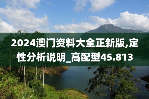 2024澳门资料大全正新版,定性分析说明_高配型45.813