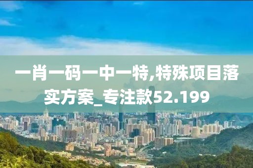 一肖一码一中一特,特殊项目落实方案_专注款52.199