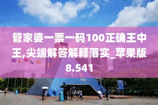 管家婆一票一码100正确王中王,尖端解答解释落实_苹果版8.541