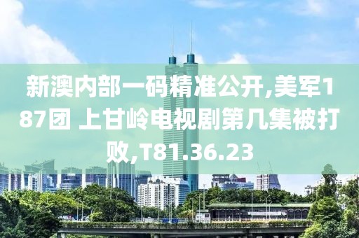 新澳内部一码精准公开,美军187团 上甘岭电视剧第几集被打败,T81.36.23