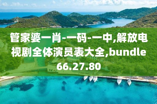 管家婆一肖-一码-一中,解放电视剧全体演员表大全,bundle66.27.80