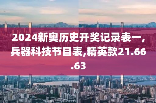 2024新奥历史开奖记录表一,兵器科技节目表,精英款21.66.63