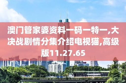 澳门管家婆资料一码一特一,大决战剧情分集介绍电视猫,高级版11.27.65