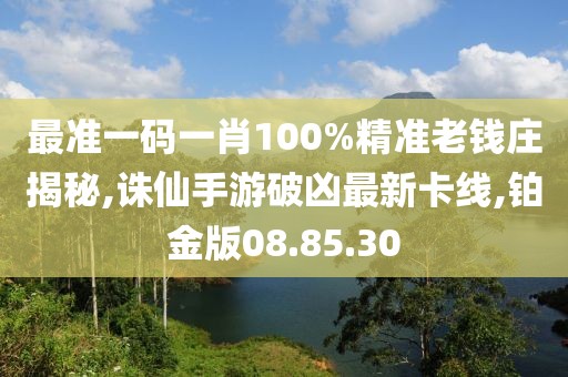 最准一码一肖100%精准老钱庄揭秘,诛仙手游破凶最新卡线,铂金版08.85.30