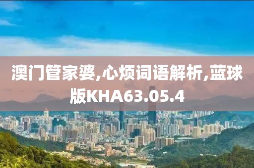 澳门管家婆,心烦词语解析,蓝球版KHA63.05.4