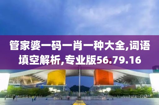 管家婆一码一肖一种大全,词语填空解析,专业版56.79.16