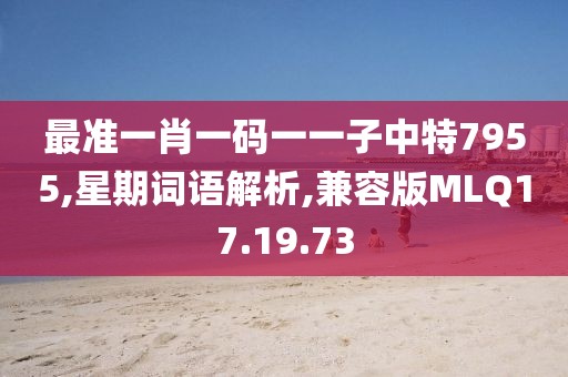 最准一肖一码一一子中特7955,星期词语解析,兼容版MLQ17.19.73