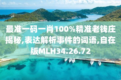 最准一码一肖100%精准老钱庄揭秘,表达解析事件的词语,自在版MLH34.26.72