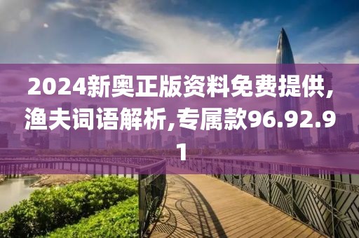 2024新奥正版资料免费提供,渔夫词语解析,专属款96.92.91