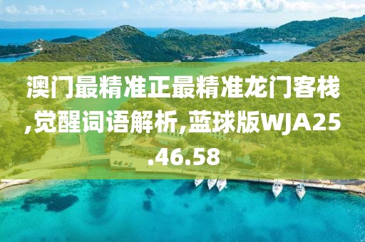 澳门最精准正最精准龙门客栈,觉醒词语解析,蓝球版WJA25.46.58