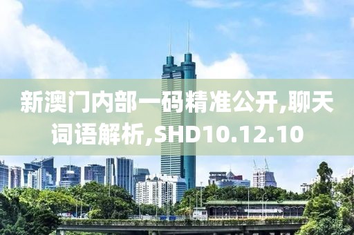 新澳门内部一码精准公开,聊天词语解析,SHD10.12.10