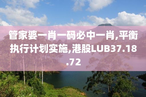 管家婆一肖一码必中一肖,平衡执行计划实施,港股LUB37.18.72