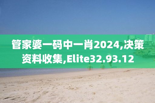 管家婆一码中一肖2024,决策资料收集,Elite32.93.12
